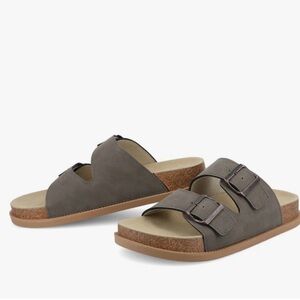 Journee Collection’s- Women’s Double Buckle Sandal Slide In Mocha